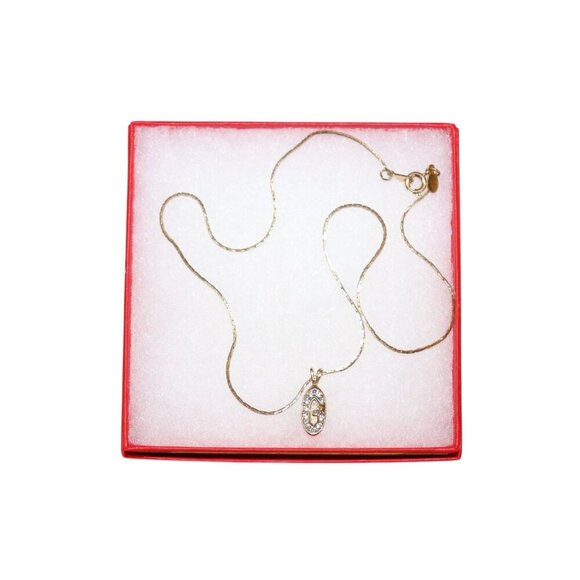 Italy Jewelry - Givenchy Vintage Gold Plated with Crystal G Necklace